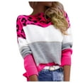 thumbnail image 1 of Women's Pullover Sweater Casual Fashion Leopard Print Long Sleeved Loose Top for Autumn and Winter, 1 of 9