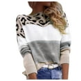 thumbnail image 1 of Women's Pullover Sweater Casual Fashion Leopard Print Long Sleeved Loose Top for Autumn and Winter, 1 of 9