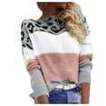 thumbnail image 1 of Women's Pullover Sweater Casual Fashion Leopard Print Long Sleeved Loose Top for Autumn and Winter, 1 of 9
