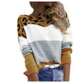 thumbnail image 1 of Women's Pullover Sweater Casual Fashion Leopard Print Long Sleeved Loose Top for Autumn and Winter, 1 of 9