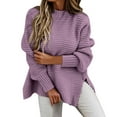 thumbnail image 1 of Women's Pullover Sweater Casual Half Turtleneck Fashion Loose Elegant Warm Oversized Knitted Pullover Solid Color Autumn Style for Women, 1 of 5
