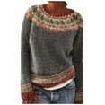 thumbnail image 1 of Women's Pullover Sweater - Casual Loose Long Sleeve Knitted Tops for Winter and Fall Fashion, 1 of 9