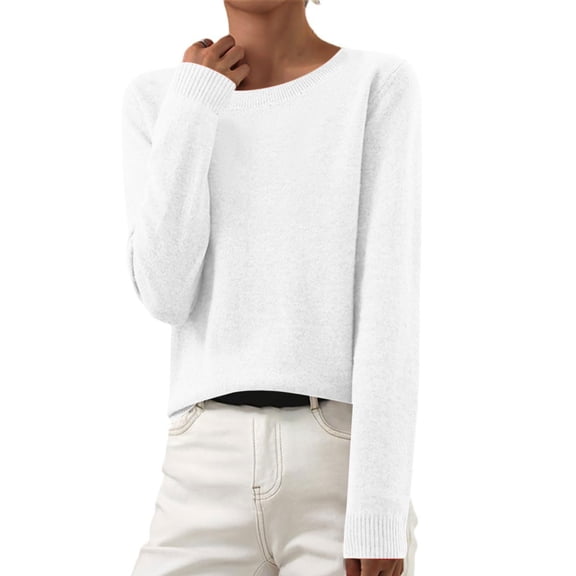 Women's Pullover Sweater Long Sleeve Crewneck Jumper Tops Knitted Sweater Tops Winter Warm Sweaters Streetwear Gifts