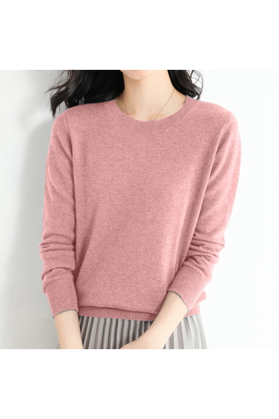Women's Pullover Sweater Soft Wool Blend Lightweight Travel Crewneck Long Sleeve Top for Hiking and Everyday Wear