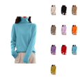 thumbnail image 1 of Women's Pullover Sweater Winter Warm Knit Turtleneck Top Soft Wool Blend Long Sleeve Slim Fit Casual Sweater For Ladies, 1 of 5