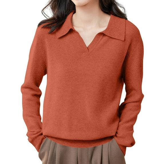Women's Pullover Sweater Women'S Collar Pullover Sweater With Collar Long Sleeved Knitted Base Elegant Temperament Inner Top, Women's Pullover Sweater XXL