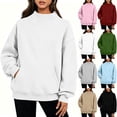 thumbnail image 1 of Women's Pullover Sweatshirt Oversized Loose Turtleneck Long Sleeve Pullover Solid Blouse Sweatshirt Tops, 1 of 8