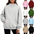 thumbnail image 1 of Women's Pullover Sweatshirt Oversized Loose Turtleneck Long Sleeve Pullover Solid Blouse Sweatshirt Tops, 1 of 8