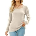 thumbnail image 1 of Women's Pullover T Shirts Blouse Tops Baggy Long Sleeve Square Neck Tunic Tops Winter Fall Shirts, 1 of 4