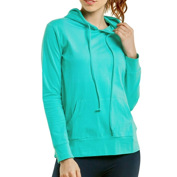 Women's Pullover Thin Cotton Light Hoodie Sweater (Mint, L)