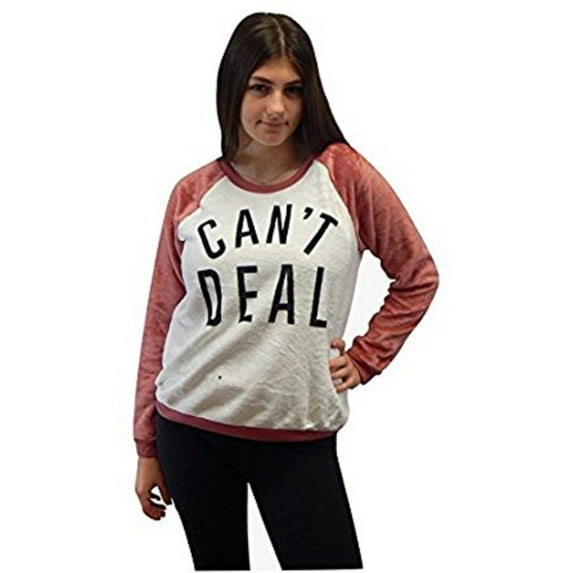 Women's Pullover Top Microfiber Plush Woobie Sweatshirt (Size Large, Can't Deal)