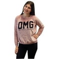 thumbnail image 1 of Women's Pullover Top Microfiber Plush Woobie Sweatshirt  (Size XS, OMG No One Cares), 1 of 3
