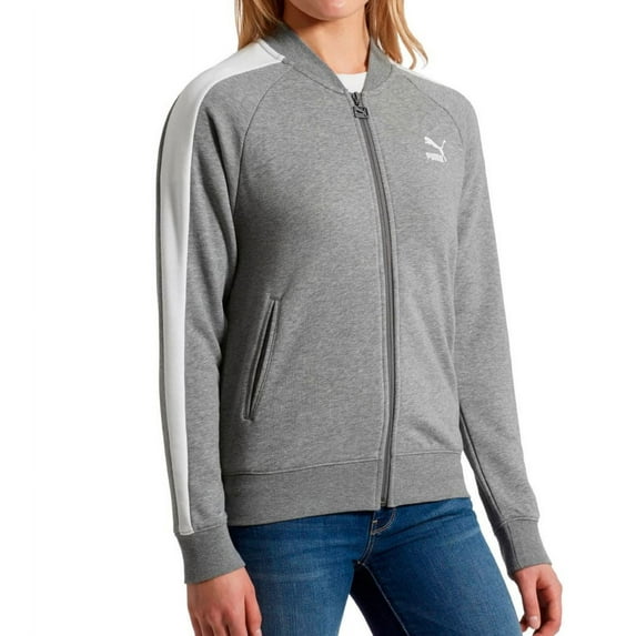 Women's Puma 5766611 Classics Full Zip T7 Track Jacket (Medium Gray 2X)