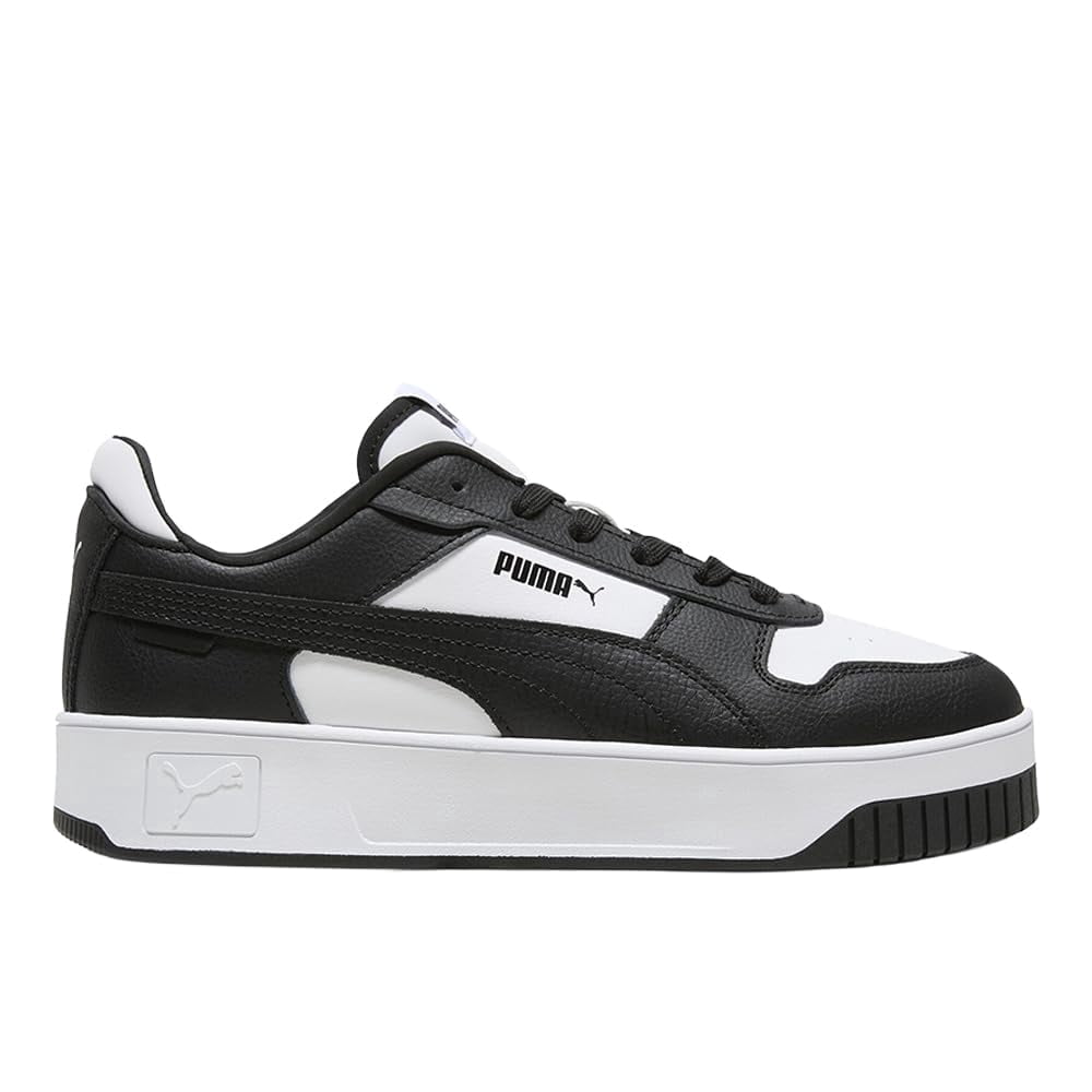 PUMA Women's Carina Street Shoes, White and Black, Size 8, 100