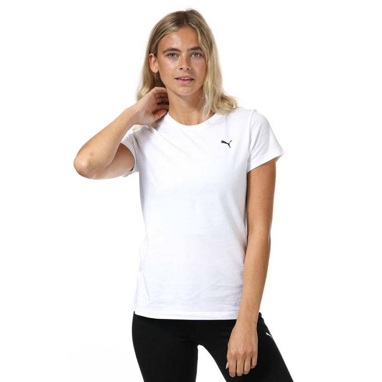Women\'s White Puma T-Shirt Logo in Small Essentials