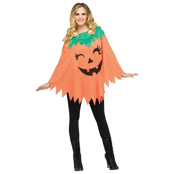 Women's Pumpkin Poncho Costume