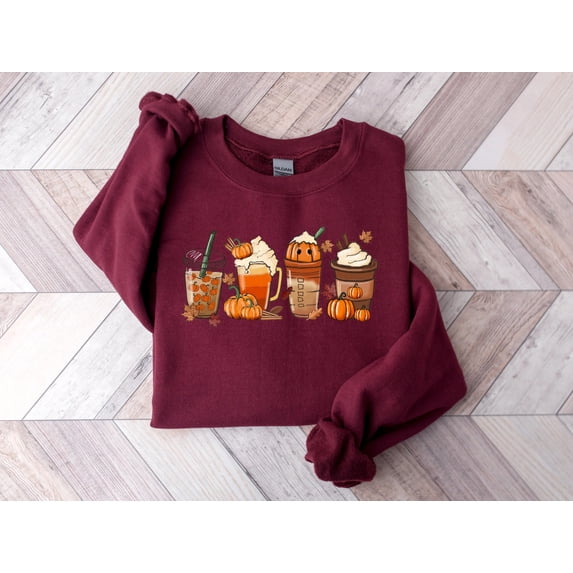 Women's Pumpkin Spice Fall Coffee Shirt, Fall Sweatshirt