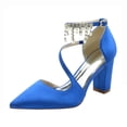 thumbnail image 1 of Women's Pumps High Heel Pearls Rhinestones Ankle Strap 8.5CM Fashion Wedding Shoes, 1 of 5