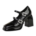 thumbnail image 1 of Women's Pumps Patent Leather Rhinestone Buckle High Heel 9CM Party Dress, 1 of 7