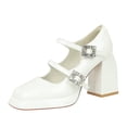 thumbnail image 1 of Women's Pumps Patent Leather Rhinestone Buckle High Heel 9CM Party Dress, 1 of 6