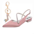 thumbnail image 1 of Women's Pumps Pointed Toe High Heel 8.5CM Rhinestones Satin Party Dress Wedding Shoes, 1 of 5