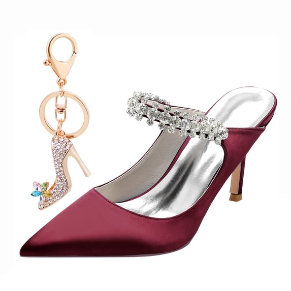 Women's Pumps Stiletto High Heel 8.5CM Rhinestones Party Dress Wedding Shoes