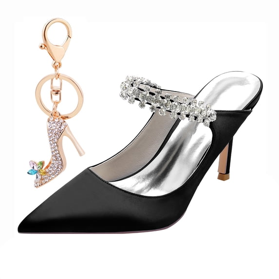 Women's Pumps Stiletto High Heel 8.5CM Rhinestones Party Dress Wedding Shoes