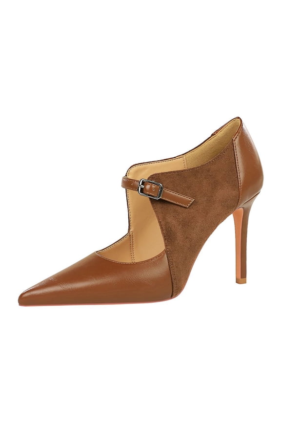 Women's Pumps Stiletto High Heel 9.5CM Slip-on Ankle High Retro Pointed Toe Wedding Evening Party Court Shoes
