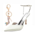 thumbnail image 1 of Women's Pumps Stiletto High Heel 9CM Rhinestones Ankle strap Chain Wedding Sexy Shoes, 1 of 6