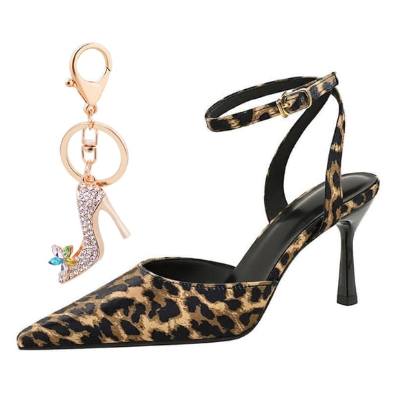 Women's Pumps Stiletto High Heel Ankle Strap Pointed Toe 8CM Pump Party Dress