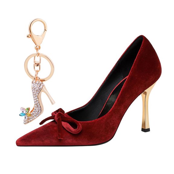 Women's Pumps Stiletto High Heel Fashion Bowknot Shoes 9.5CM Party Dress Wedding
