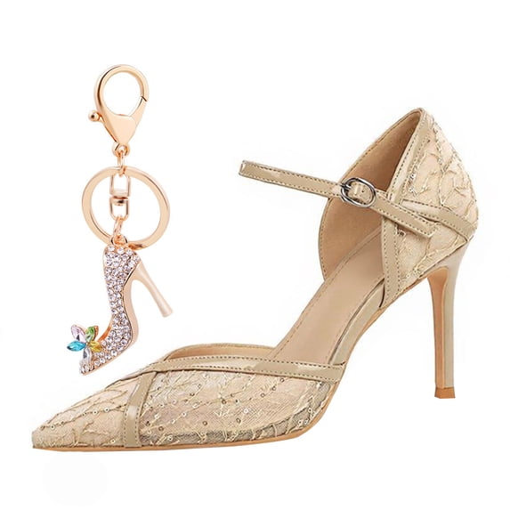 Women's Pumps Stiletto High Heel Lace Tulle 9CM Fashion Party Dress Wedding Shoes