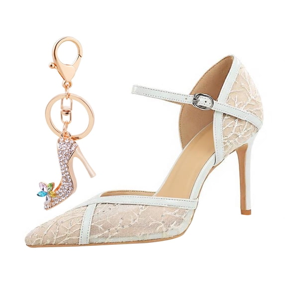 Women's Pumps Stiletto High Heel Lace Tulle 9CM Fashion Party Dress Wedding Shoes
