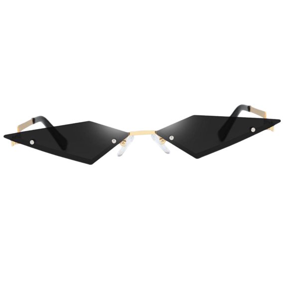 Women's Punk Eye Sunglasses Rimless UV400 Club Eyewear - Black, 151x23mm