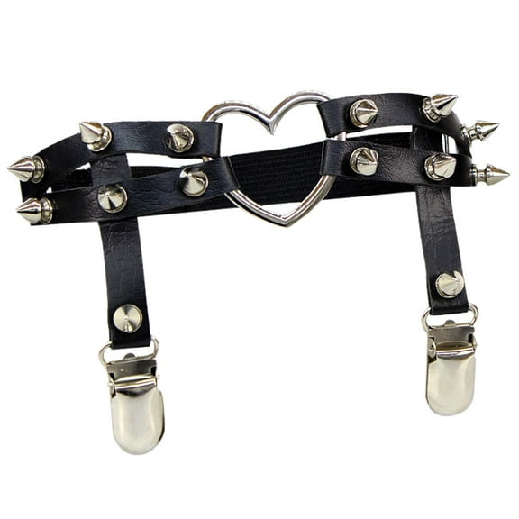 Women's Punk Leather Studded Dance Leg Rings and Sock Holders