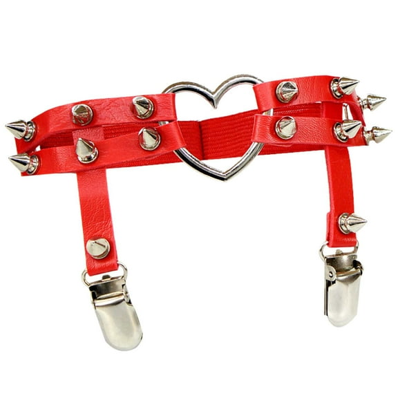 Women's Punk Leather Studded Dance Leg Rings and Sock Holders