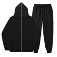 thumbnail image 1 of Women's Punk Streetwear Lined Zip Up Hoodie Set Cozy Hooded Sweatshirt Jacket Pants Combo Fall Winter Outfit, 1 of 1