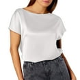 thumbnail image 1 of Women's Pure Color Minimalist Fashion Short Sleeve Top, 1 of 2