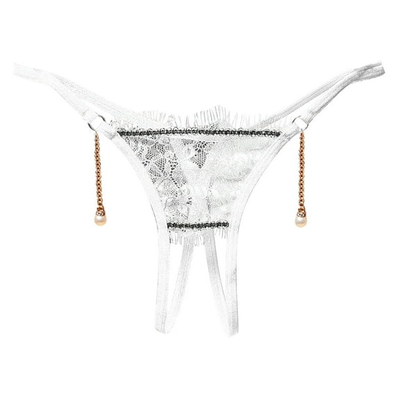 Women's Pure Color Sexy Lace Open Crotch Panties For Convenient Wear