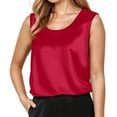 thumbnail image 1 of Women's Pure Color Silk Strap Tank Top With Round Neck, 1 of 2