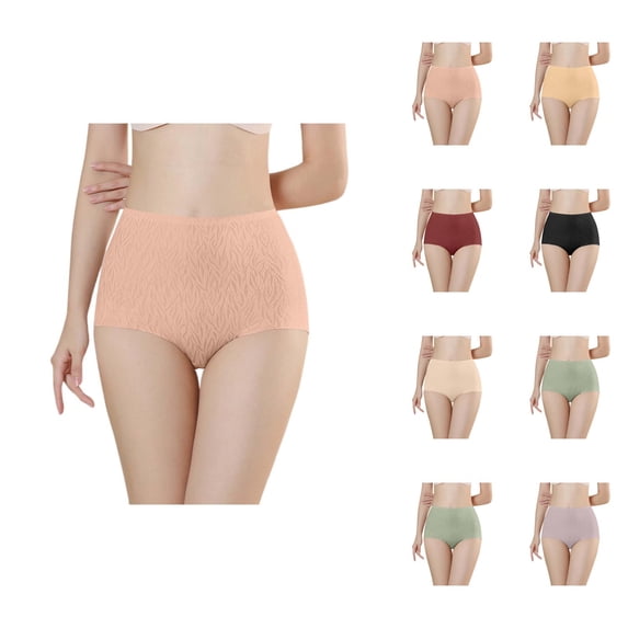 Women's Pure Gusset Breathable Briefs Seamless Feeling High Waist Floral Lift & Panties Women Underwear Cotton