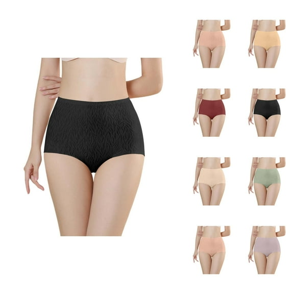 Women's Pure Gusset Breathable Briefs Seamless Feeling High Waist Floral Lift & Panties Womens Underwear Cotton