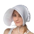 thumbnail image 1 of Women's Puritan Handmaid Large White Bonnet Hat Costume Accessory, 1 of 2