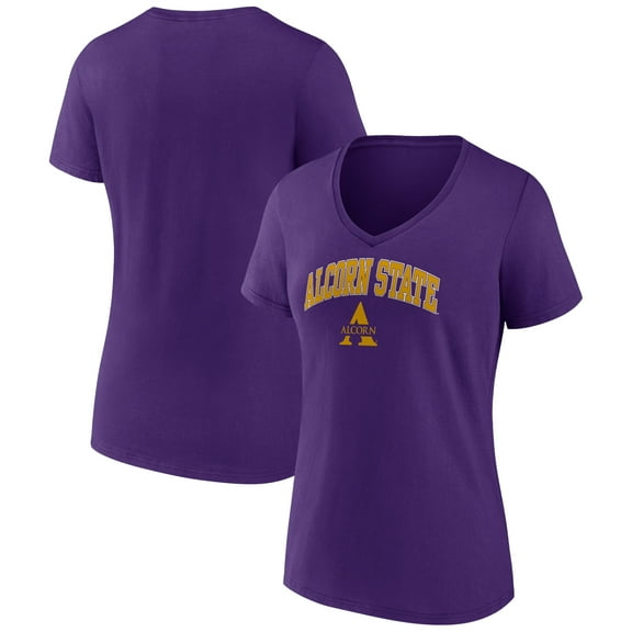 Women's Purple Alcorn State Braves Campus V-Neck T-Shirt