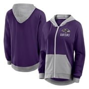 Womens Logo Athletic Purple Baltimore Ravens Hit It French Terry Full-Zip Hoodie