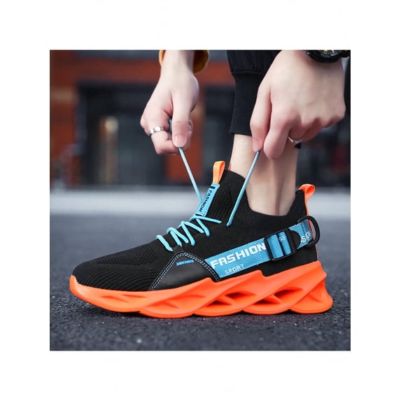 Women‘s Purple Blade-like Running Shoes With Letter Print Shock Absorption Lightweight Anti-slip And Front Lace-up Design Suitable For Daily Gym And Sports