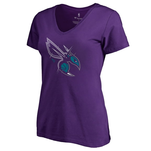 Women's Purple Charlotte Hornets X-Ray Slim Fit V-Neck T-Shirt