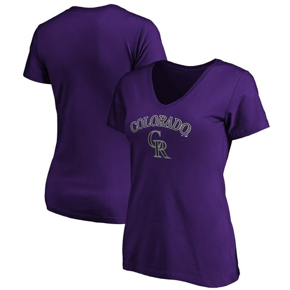Women's Purple Colorado Rockies Core Team Lock Up V-Neck T-Shirt