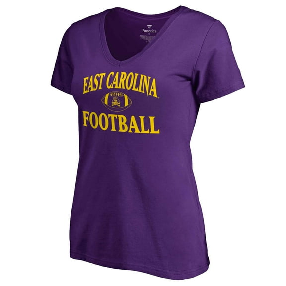 Women's Purple ECU Pirates First Sprint V-Neck T-Shirt