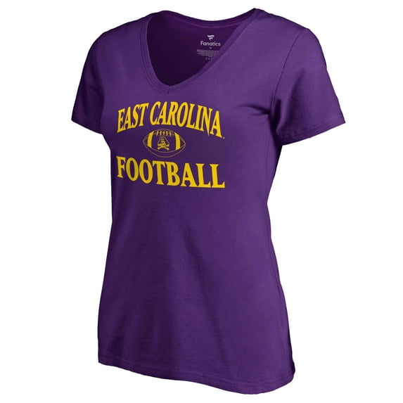 Women's Purple ECU Pirates First Sprint V-Neck T-Shirt